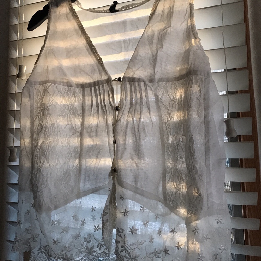 Sheer lacey white blouse
